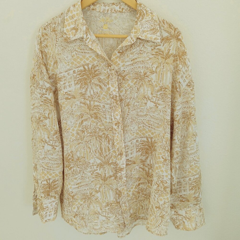 Lilly Pulitzer oversized button down blouse Size M